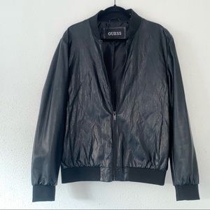 GUESS Leather Jacket, large, black.